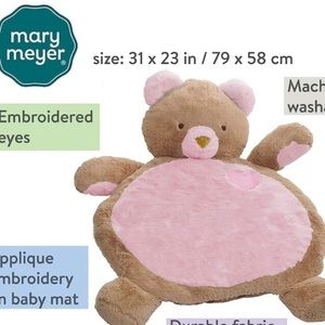 Mary Meyer Bestever Baby Mat, Pink Bear Tummy Time Mat Play Mat for Baby